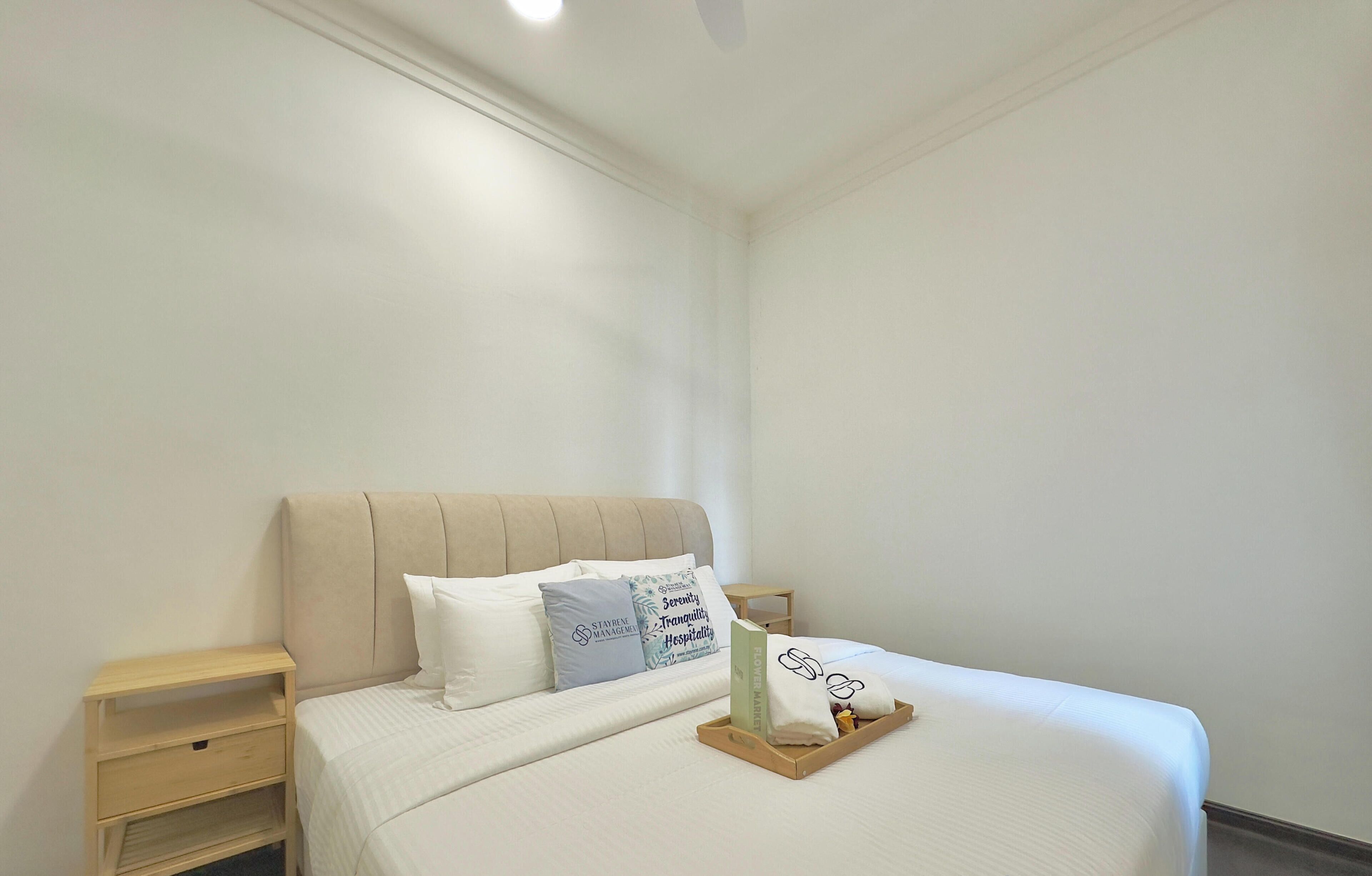 Blackout curtains, iron/ironing board, free WiFi, bed sheets