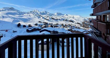 Appartement trĂšs cosy Ă Belle Plagne pour 7 personnes ski aux pieds!