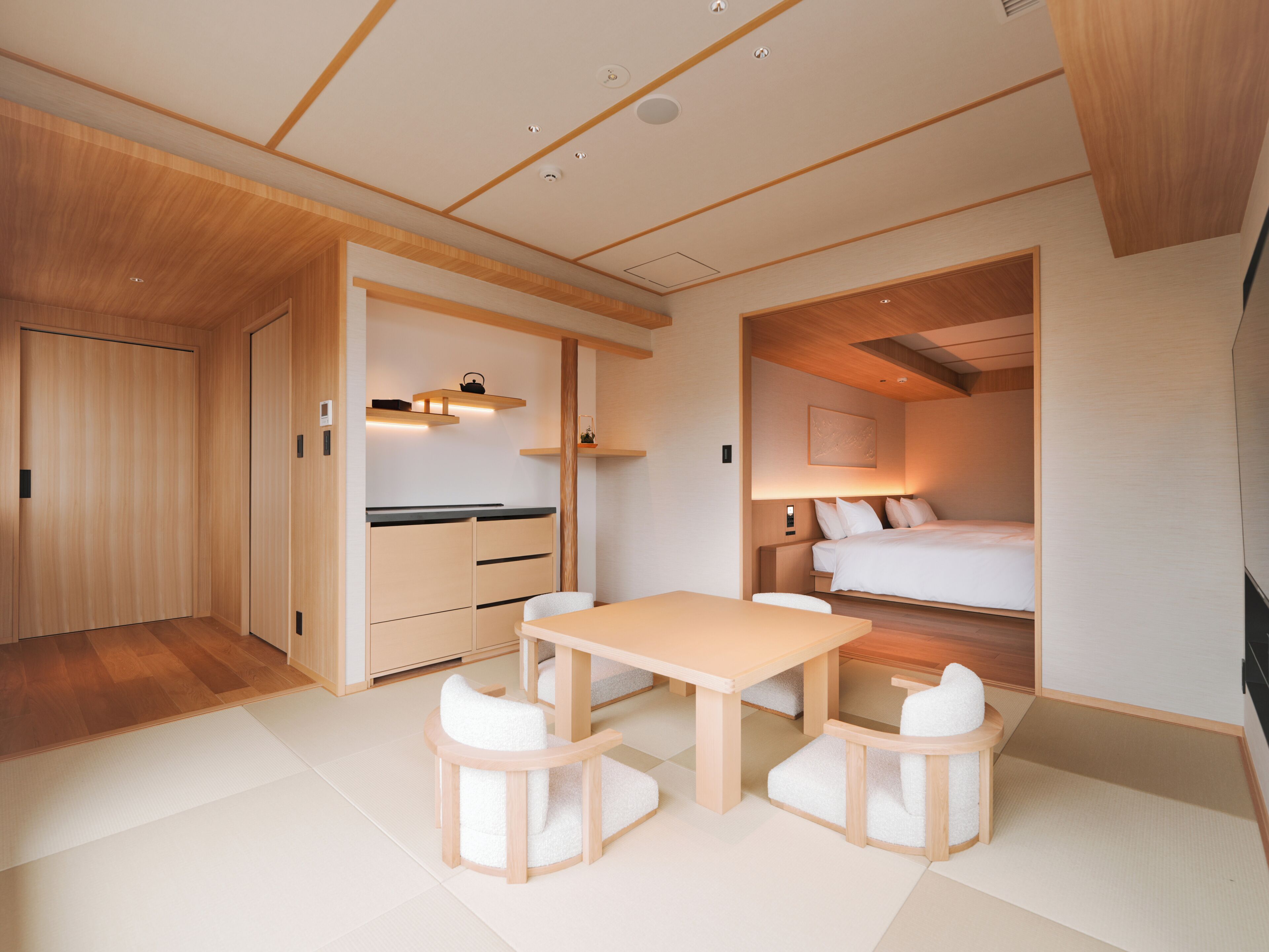 럭셔리 트윈룸, 발코니, 바다 전망 (Open-Air Cypress Bath, 69 sqm) | 객실 내 금고, 무료 WiFi, 침대 시트