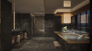 Habitació doble d'estil japonès, balcó, vistes a l'oceà (Open Air Bath with view, 56 sqm) | Caixa forta a l'habitació, wifi gratuïta i roba de llit 