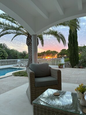 Terrace/patio - B5 Villa Sueños - Private pool, sea views, and only a short walk to the beach! (Es Migjorn Gran)