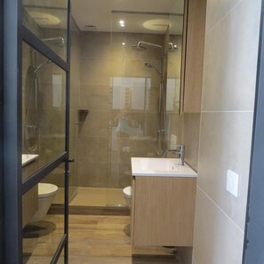 Dusche, Haartrockner, Handtücher