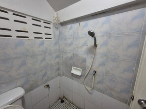 Ducha, secador de pelo, toallas, jabón