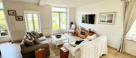 Smart TV, DVD player, books