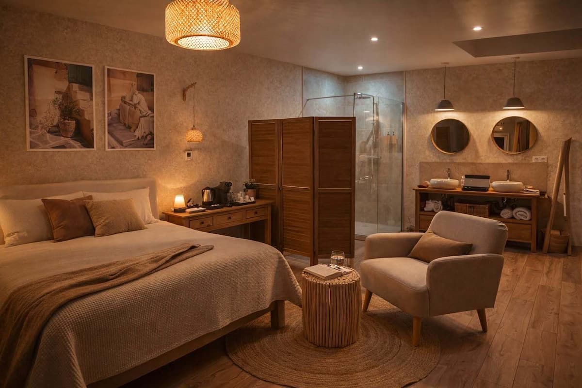 ห้องจูเนียร์สวีท, วิวสวน (Suite Tenareze) | เครื่องนอนระดับพรีเมียม, มินิบาร์, ห้องเก็บเสียง, เตารีด/โต๊ะรีดผ้า