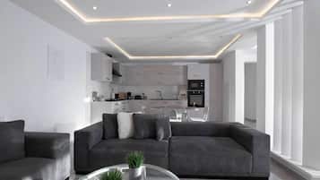 Appartement, 2 chambres, fumeur, balcon | Salle de séjour