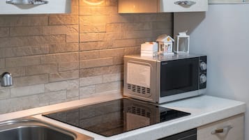 Fridge, oven, stovetop, cookware/dishes/utensils