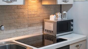 Fridge, oven, stovetop, cookware/dishes/utensils