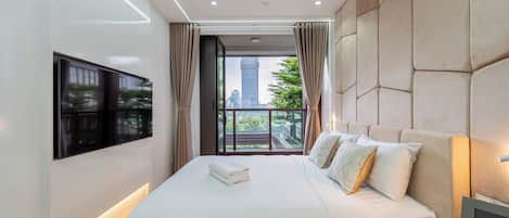 Appartement Premium, 4 chambres, vue ville | Articles gratuits dans le mini-bar, bureau