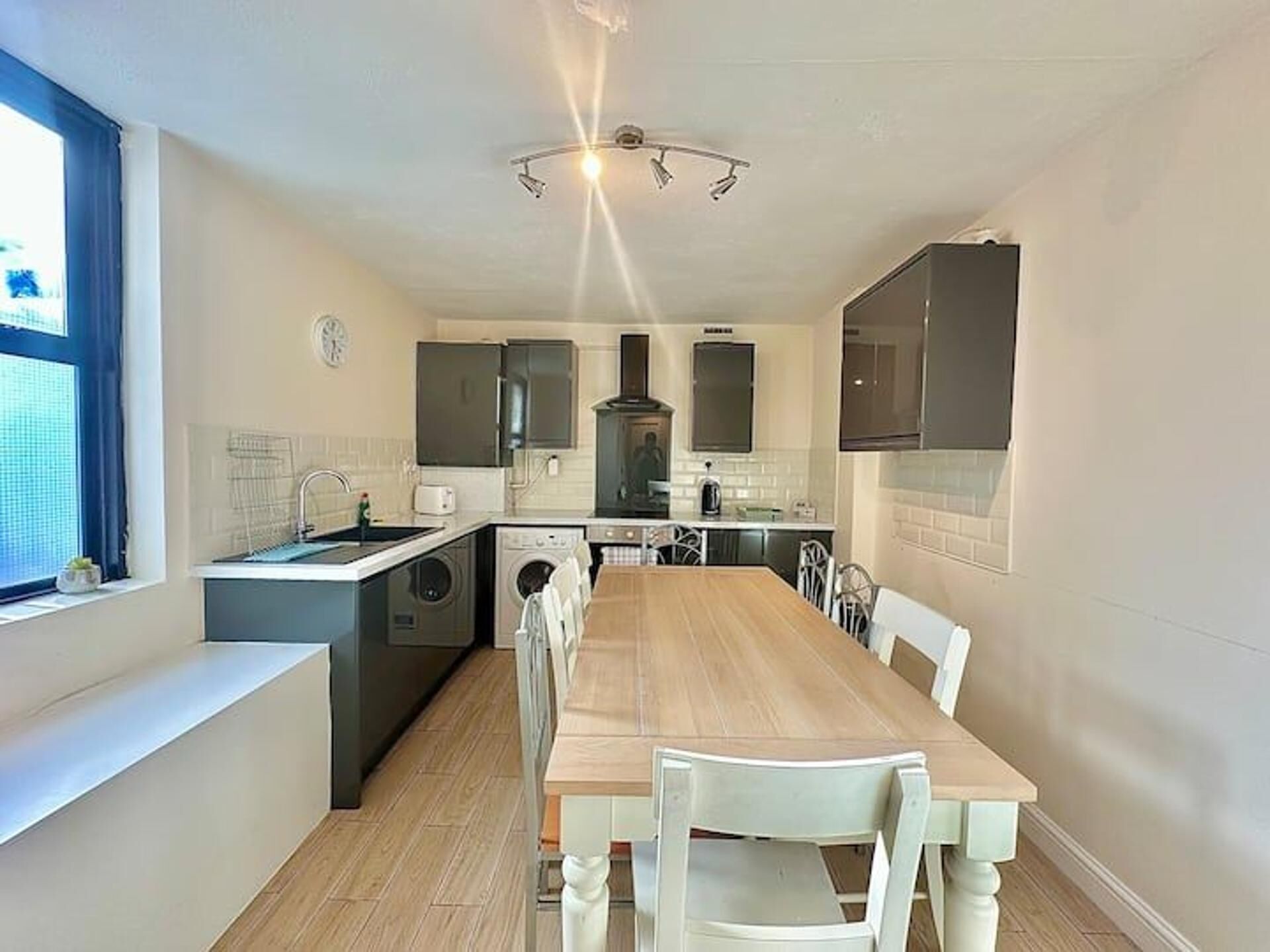 Fridge, microwave, oven, electric kettle