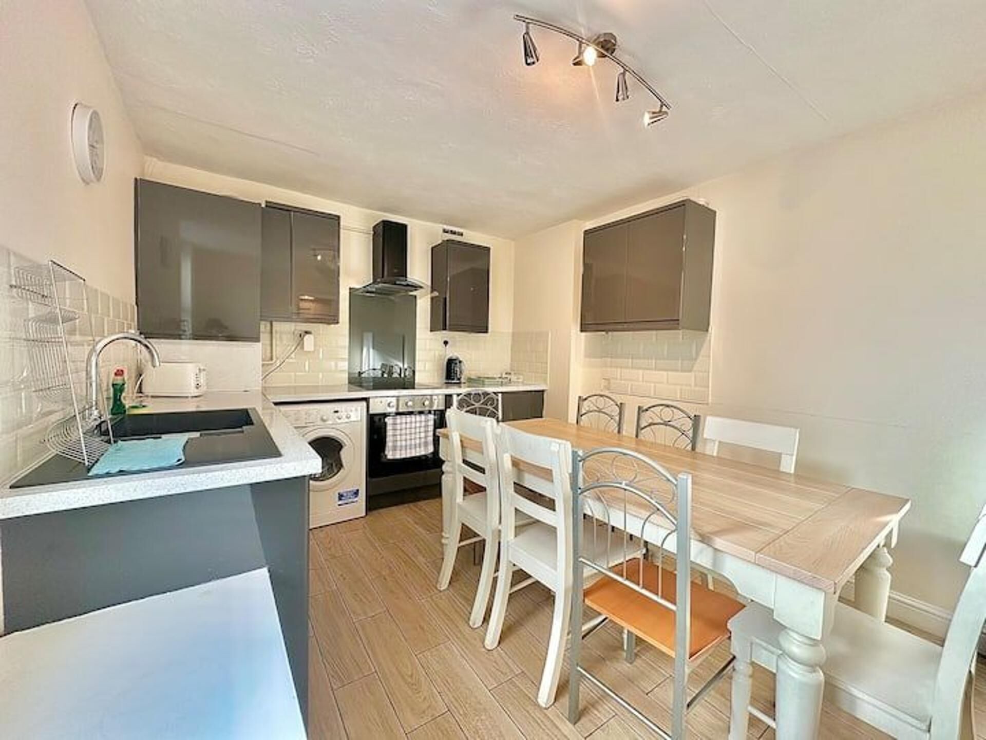 Fridge, microwave, oven, electric kettle