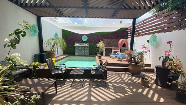 Piscine extérieure, piscine chauffée