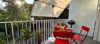 Grape place for 4 people, with washing machine, in the heart of Pully