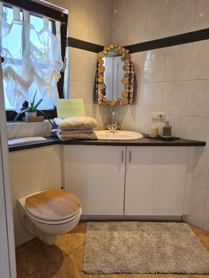 Dusche, Haartrockner, Handtücher