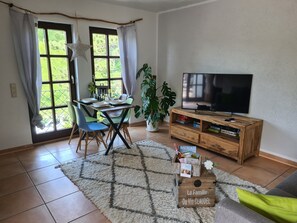 Televisión y chimenea 