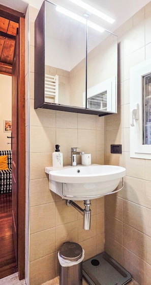 Dusche, Haartrockner, Bidet, Seife