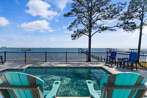 New Listing! Custom Waterfront Home! Heated Pool, Boat Dock, Game Room