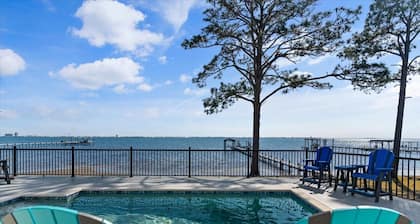 New Listing! Custom Waterfront Home! Heated Pool, Boat Dock, Game Room