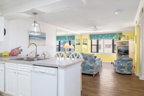 Fridge, microwave, oven, dishwasher - Summer Winds B-435, Oceanfront Condo with Amenities! (Indian Beach)