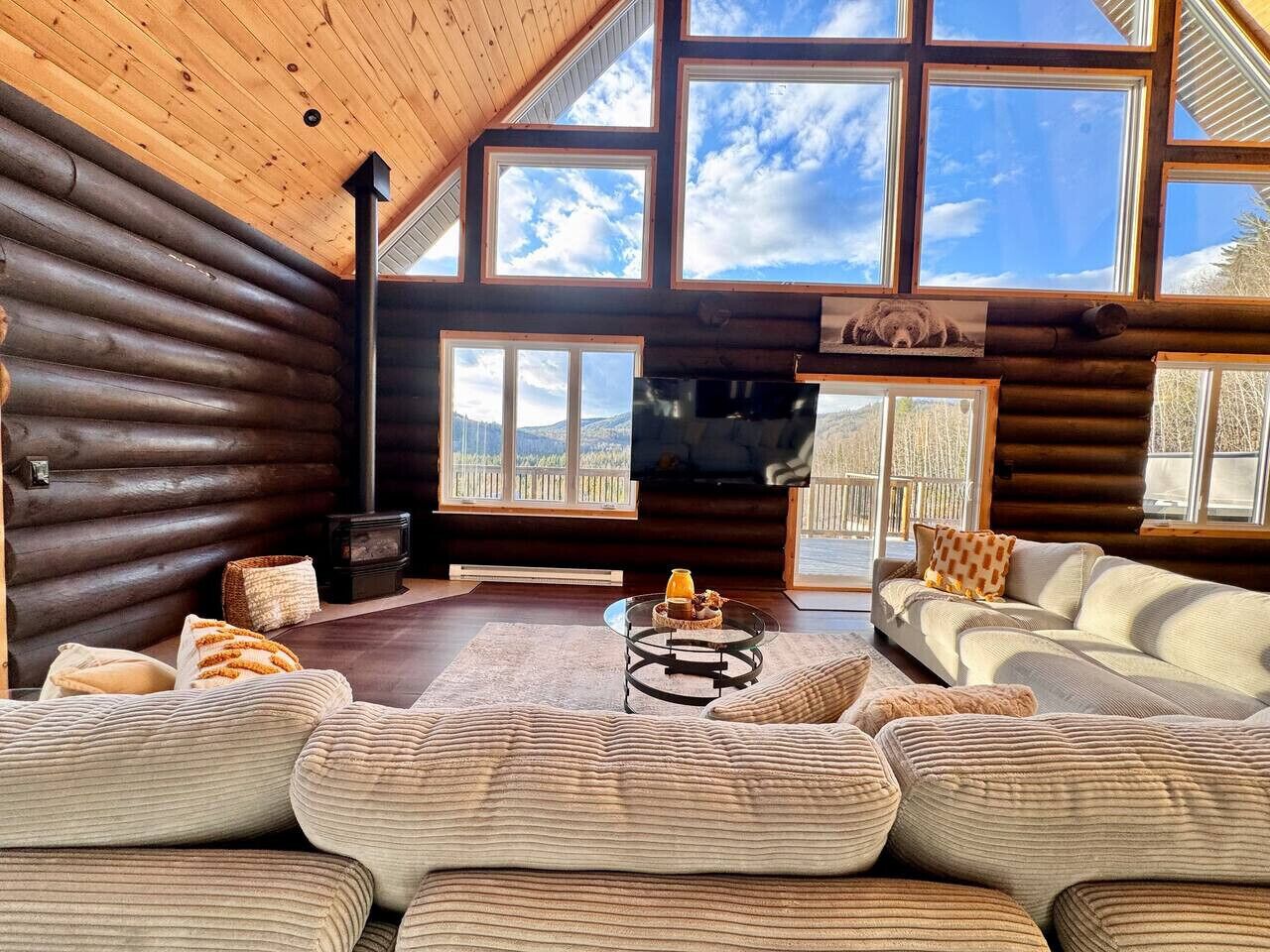 Una televisión, una chimenea