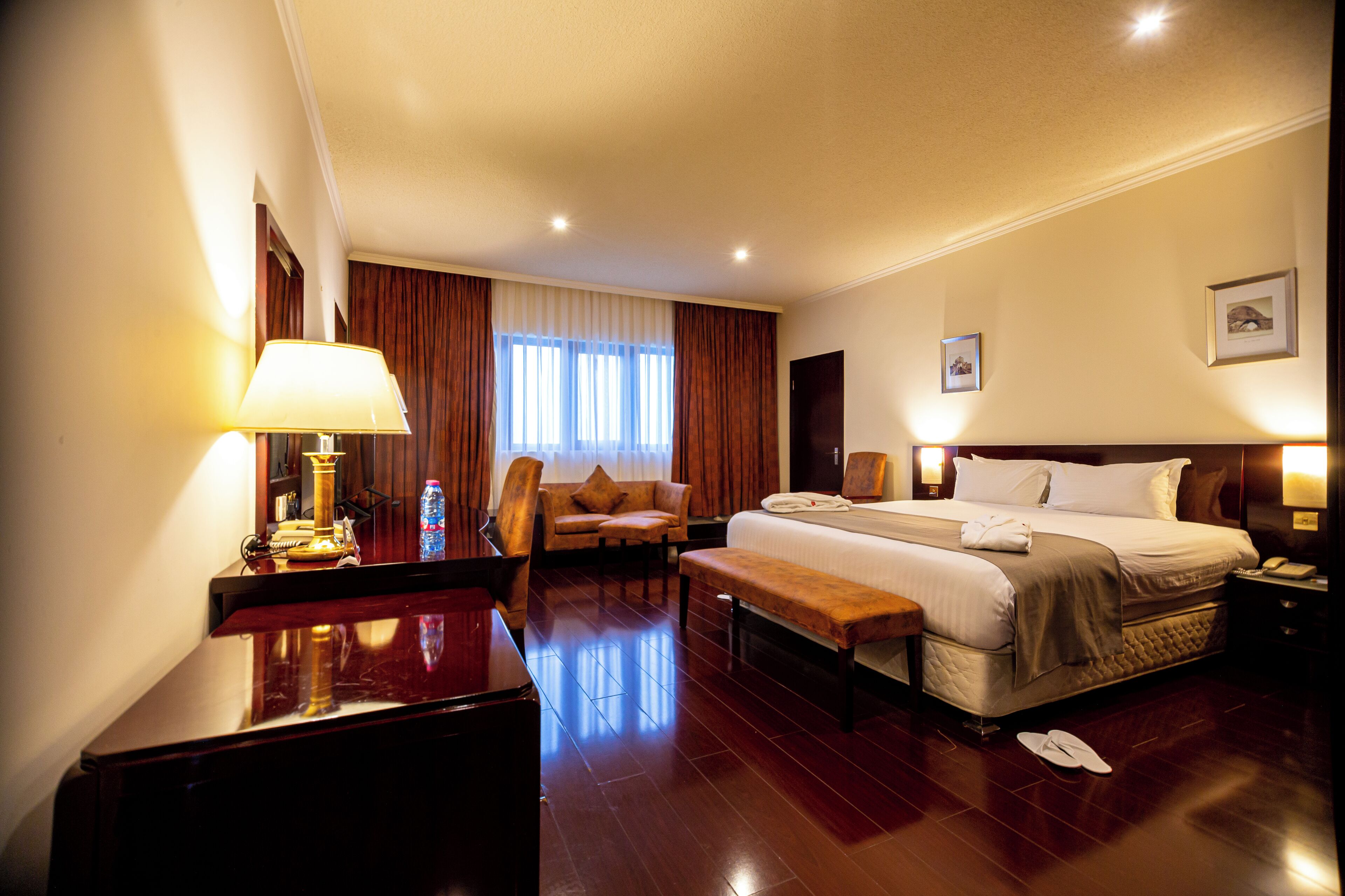 In-room safe, desk, laptop workspace, iron/ironing board