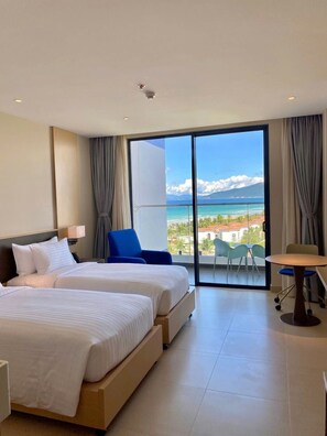 Luxury Studio, Balcony, Ocean View | Desk, laptop workspace, free WiFi - SeaLaVie Arena Resort Condotel (Cam Ranh)