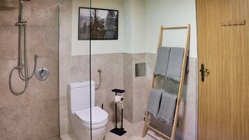 Dusche, Handtücher, Seife, Toilettenpapier