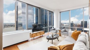 Luxe suite, uitzicht op de stad | Woonruimte