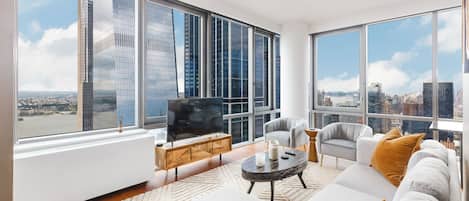 Luksussuite, byutsikt | Oppholdsområde