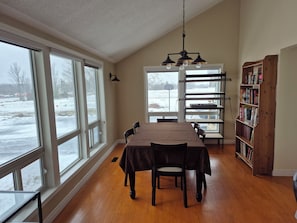 Dining - Family Farmhouse Retreat with Huge Heated Pool, Hot Tub, 9 Acres & Private Trail (Harrowsmith)