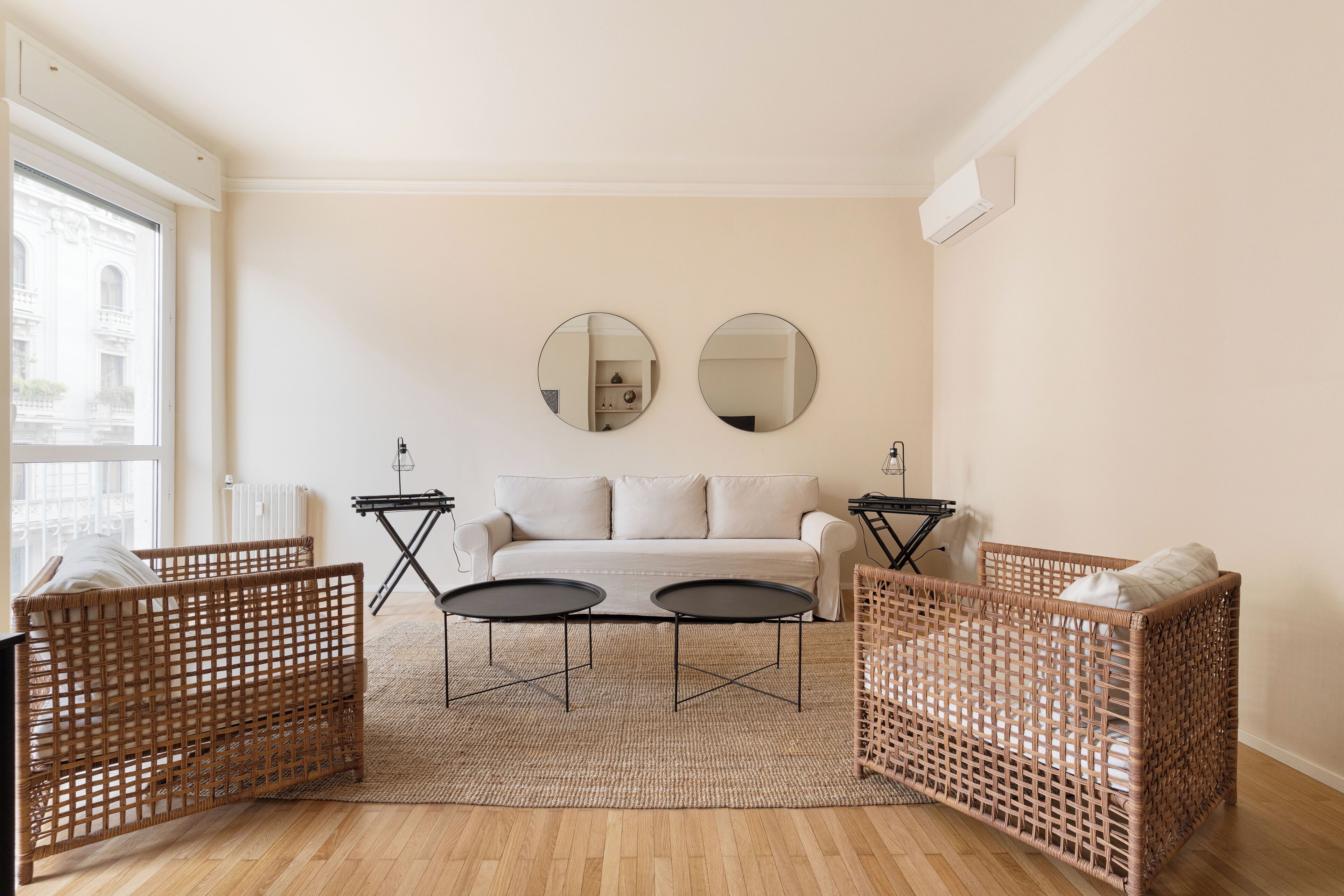 Two-Bedroom Apartment | Living area | 30-inch flat-screen TV with satellite channels