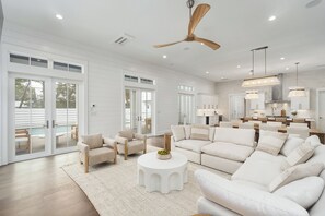 TV, fireplace - Gulfside Hideaway | Easy Beach Access | Private Pool | Golf Cart (Santa Rosa Beach)