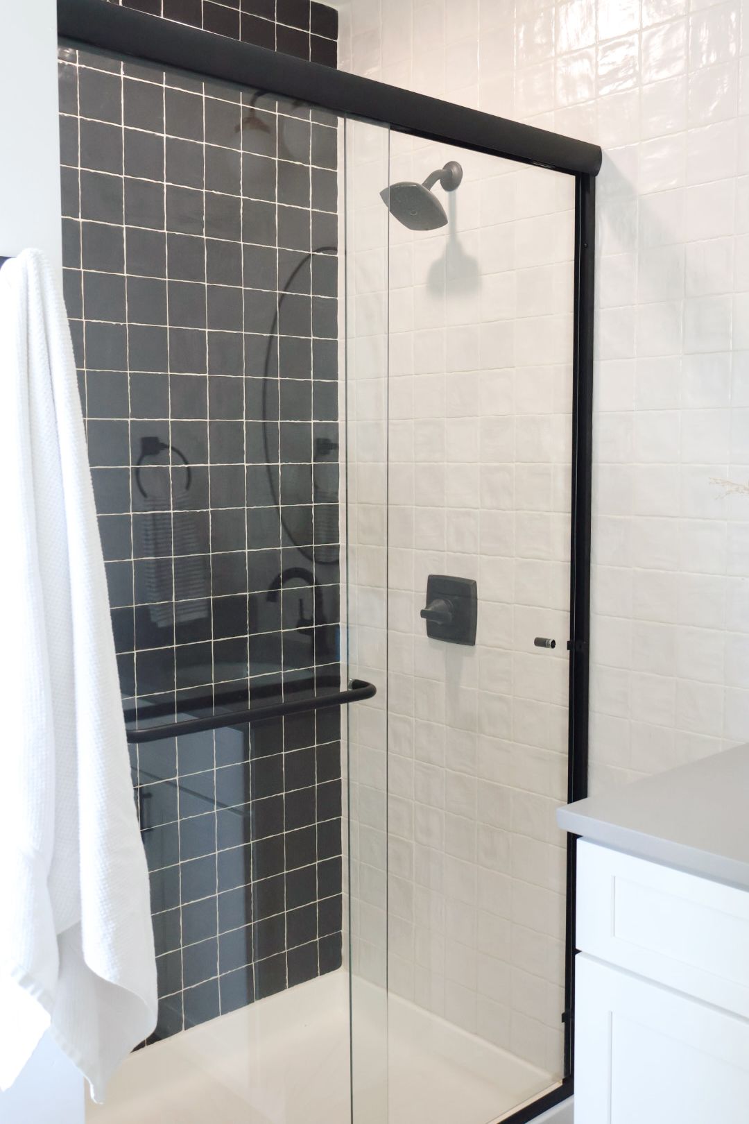 Shower, towels, soap, toilet paper