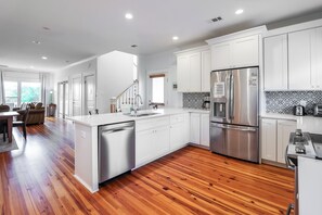 Fridge, microwave, oven, dishwasher - Easy Beach Access | Private Hot Tub + Elevator Retreat (Tybee Island)