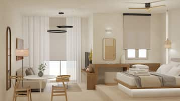 Villa superior, balcón, vista al mar | Caja de seguridad en la habitación y insonorización