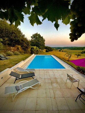 Outdoor pool - Secluded, peaceful property with amazing views. (Rouffiac)