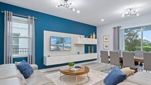 Living area - 381 Fantastic Home Near Disney 5BD/5BT/14P (Kissimmee)