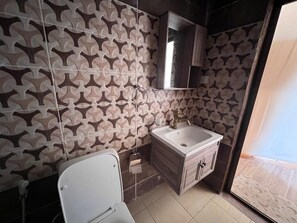 Single Room, Private Bathroom, pemandangan gurun | Bilik Mandi | Pancuran mandi, bidet, tuala disediakan, sabun 