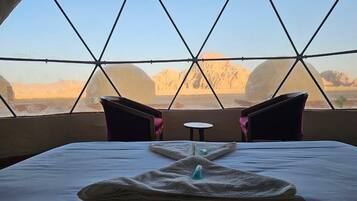 Double or Twin Room, Private Bathroom, Desert View | Blackout drapes, soundproofing, free WiFi