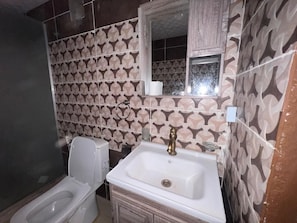 Double or Twin Room, Private Bathroom, pemandangan gurun | Bilik Mandi | Pancuran mandi, bidet, tuala disediakan, sabun 