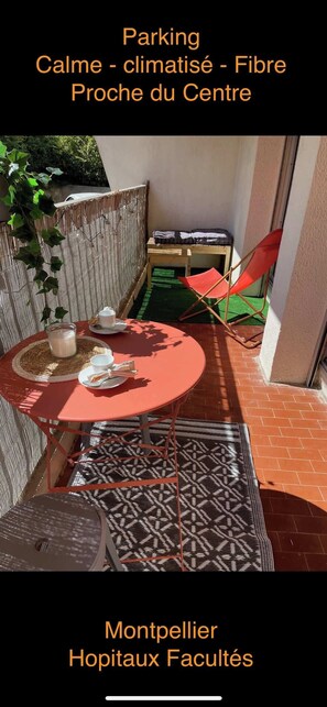 Appartement, 1 tweepersoonsbed met slaapbank, balkon, uitzicht op de stad (500 BONNEFOY) | Buiten dineren
