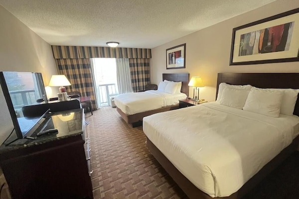 Double Room, 2 Queen Beds, Non Smoking | Iron/ironing board, WiFi (free), bed sheets