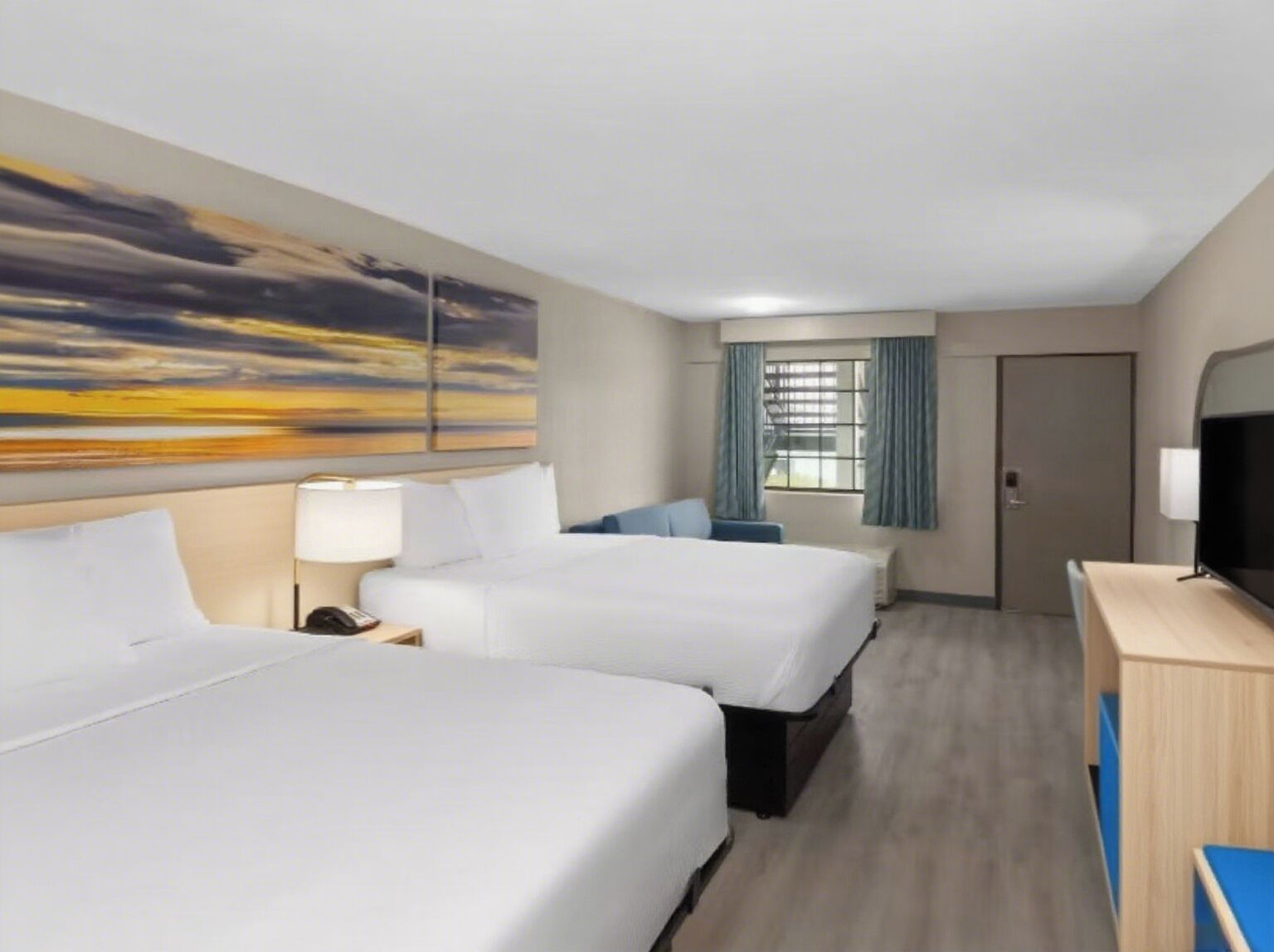 Blackout drapes, WiFi (free), bed sheets