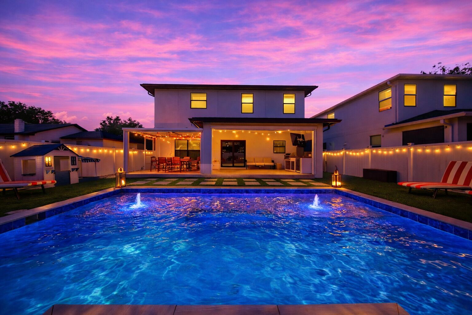 Outdoor pool, a heated pool