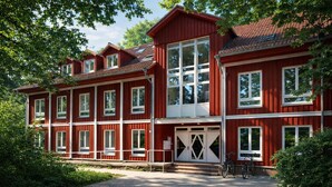 A red wooden building with multiple windows and a covered entrance. - Hamburg Sleep Club (Hamburg)