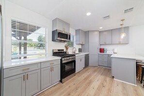 Microwave, oven, stovetop, dishwasher