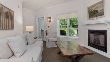 Smart TV, fireplace, foosball, table tennis