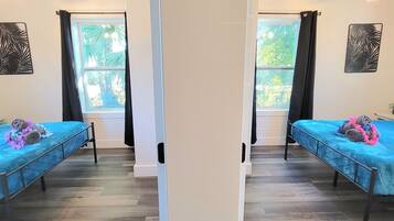 2 slaapkamers, een strijkplank/strijkijzer, gratis wifi, beddengoed