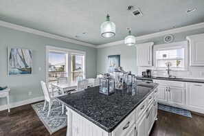 Fridge, microwave, oven, stovetop - Near beach~BBQ Grill~Swing~Sweeping Deck~Updated (Bolivar Peninsula)