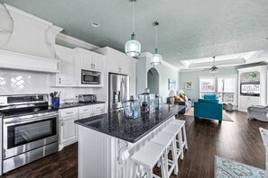 Fridge, microwave, oven, stovetop - Near beach~BBQ Grill~Swing~Sweeping Deck~Updated (Bolivar Peninsula)